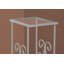 Table d'appoint, table d'appoint, table de bout, table de chevet, lampe, verre trempé, métal gris, transitionnel