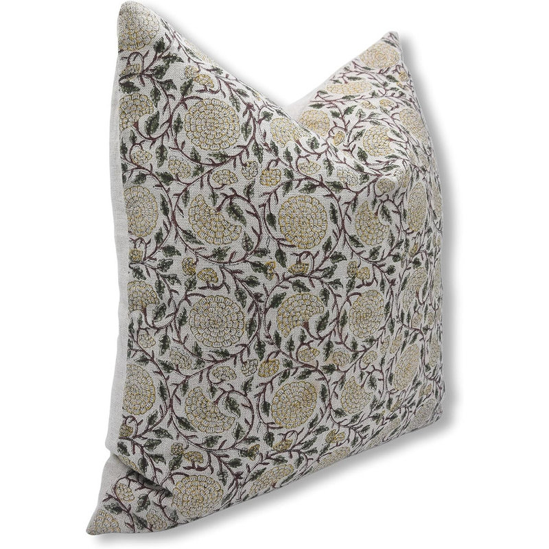 Linen Pillow Cover, 14"H x 20"W, Rectangle, Pishta Floral
