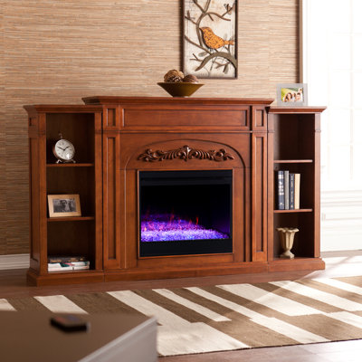 Tonsey Color Changing Fireplace with Bookcases