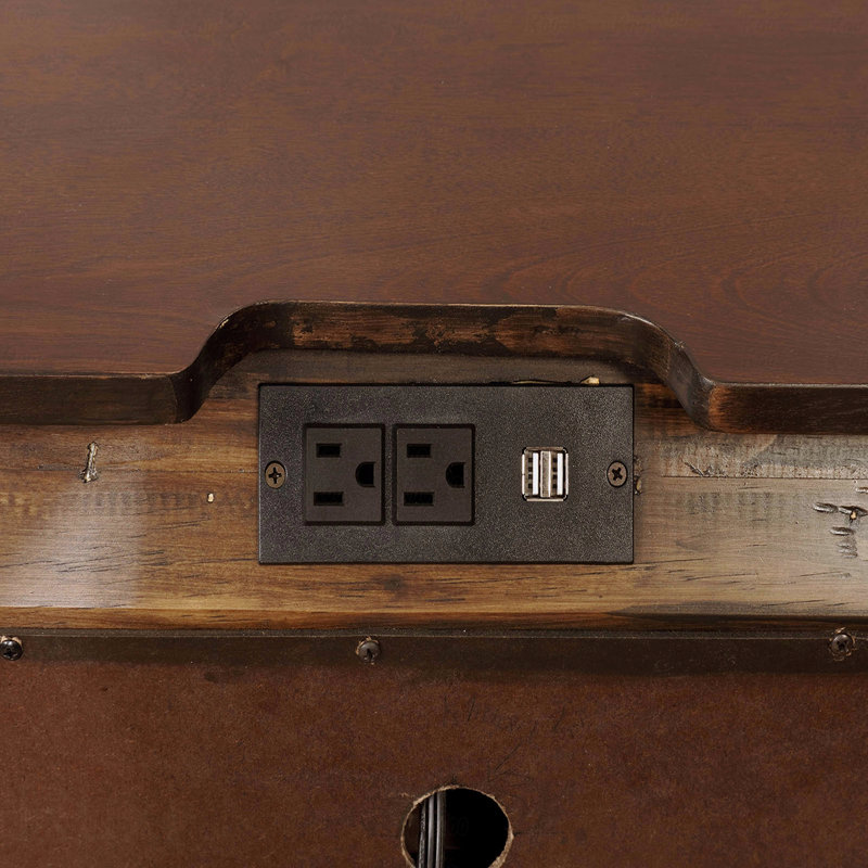 Table de chevet 3 tiroirs avec USB et prise de courant