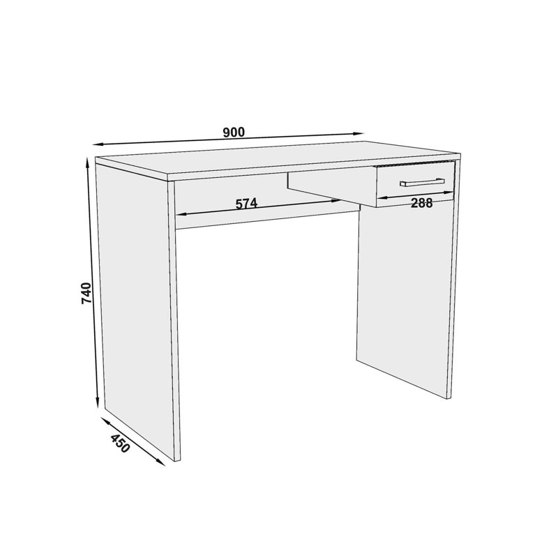 Kamarre Writing Desk, White