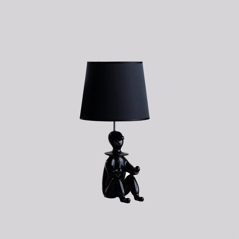 Lampe de table moderne en résine, Noir, Noir