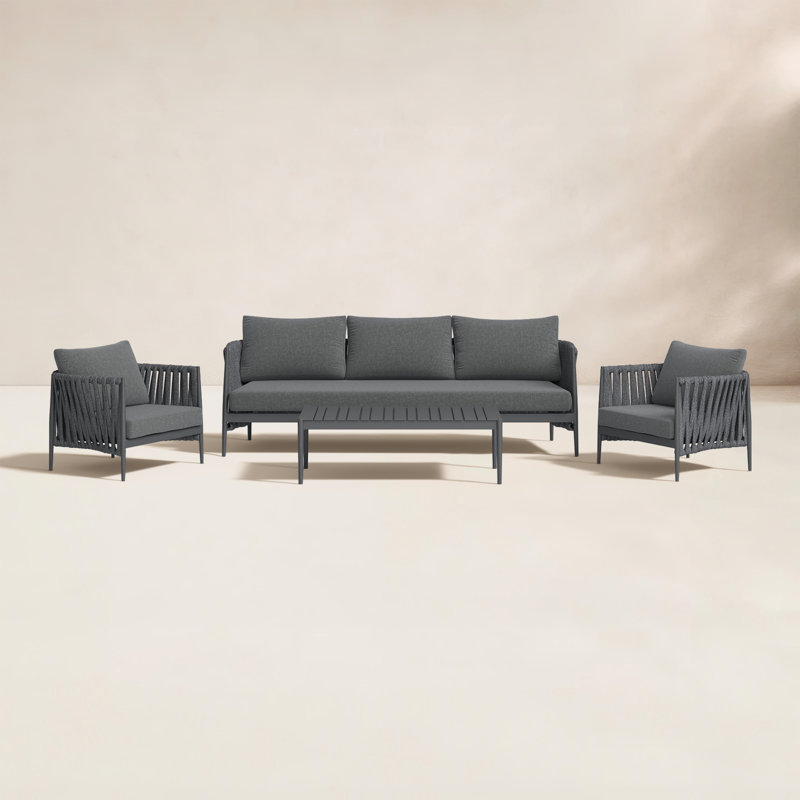 Zeke 4-Piece Deep Seating Set, Gray