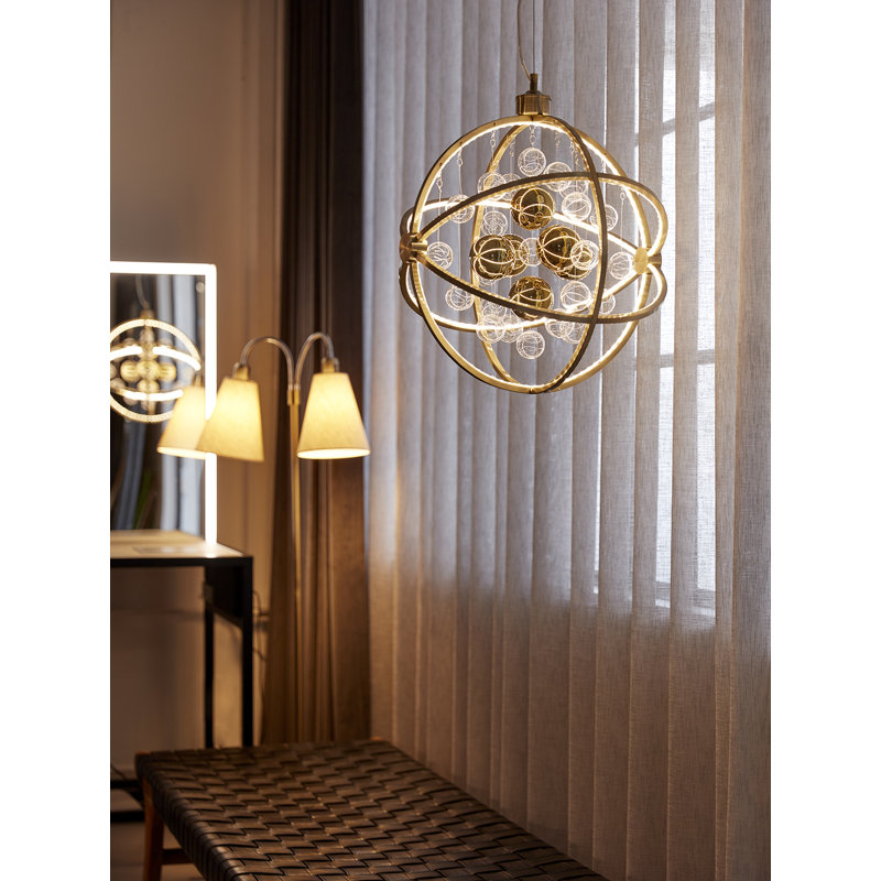 Paignt 1 - Light LED Sphere Pendant, Brass