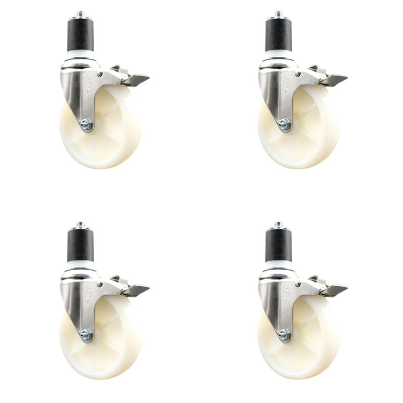 Roulettes pivotantes, H 5 po x l 5 po