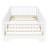 Twin Montessori Floor Bed with Door & Rails, Low-Profile Kids Floor Bed with Slats, No Box Spring Needed, White-514921242-514921243