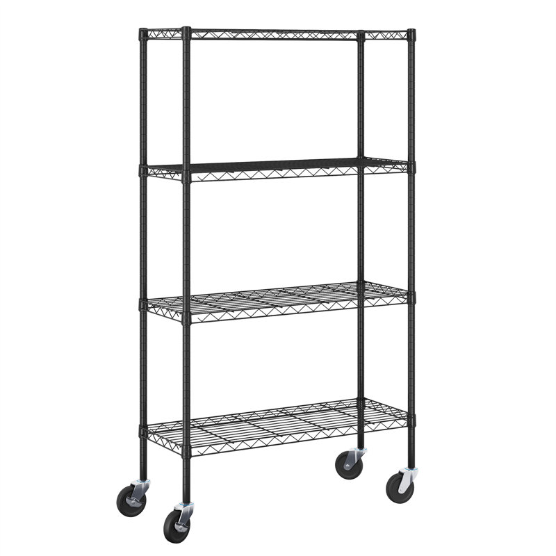 Ceana 4-Tier Metal Storage Shelf Rack, 157 cm x 91 cm x 36 cm, Black