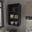 Armoire murale Chinle en mélamine avec rangement ouvert, noir-21524896-21524898