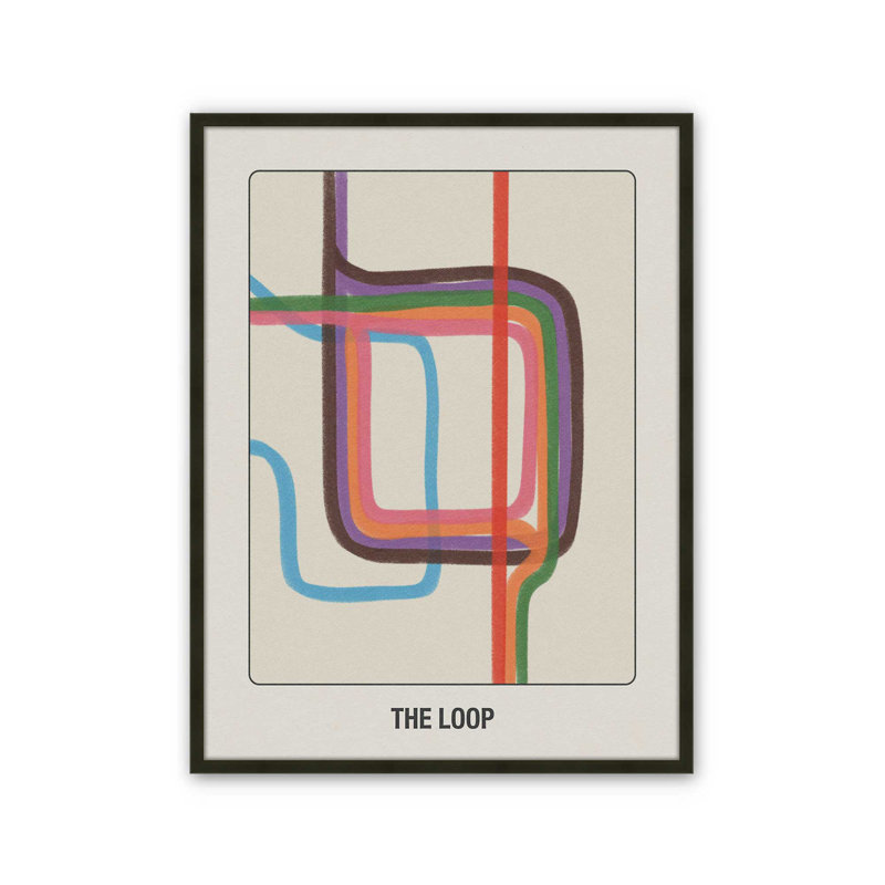 «Chicago Transit The Loop» par Deny Designs, reproduction d'art, Noir, Impression encadrée, 40 x 30