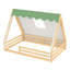 Lit double au sol en bois naturel, style tipi Montessori pour chambre d'enfant