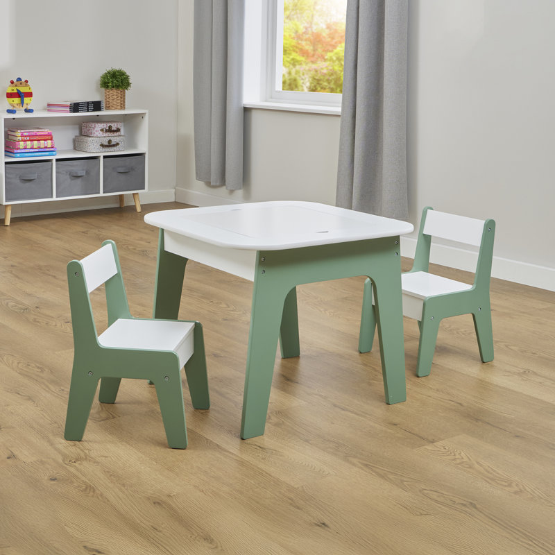 Kids 4-in-1 Play Table and Two Chairs Set