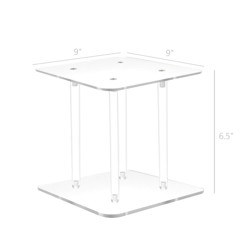Présentoir de table en piédestal en acrylique transparent, H 6 po x l 9 po x P 9 po