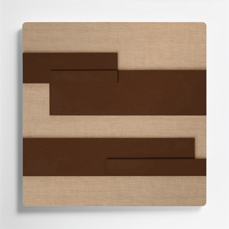 Minimalisme 61, art mural en métal brun, 12" H x 12" W