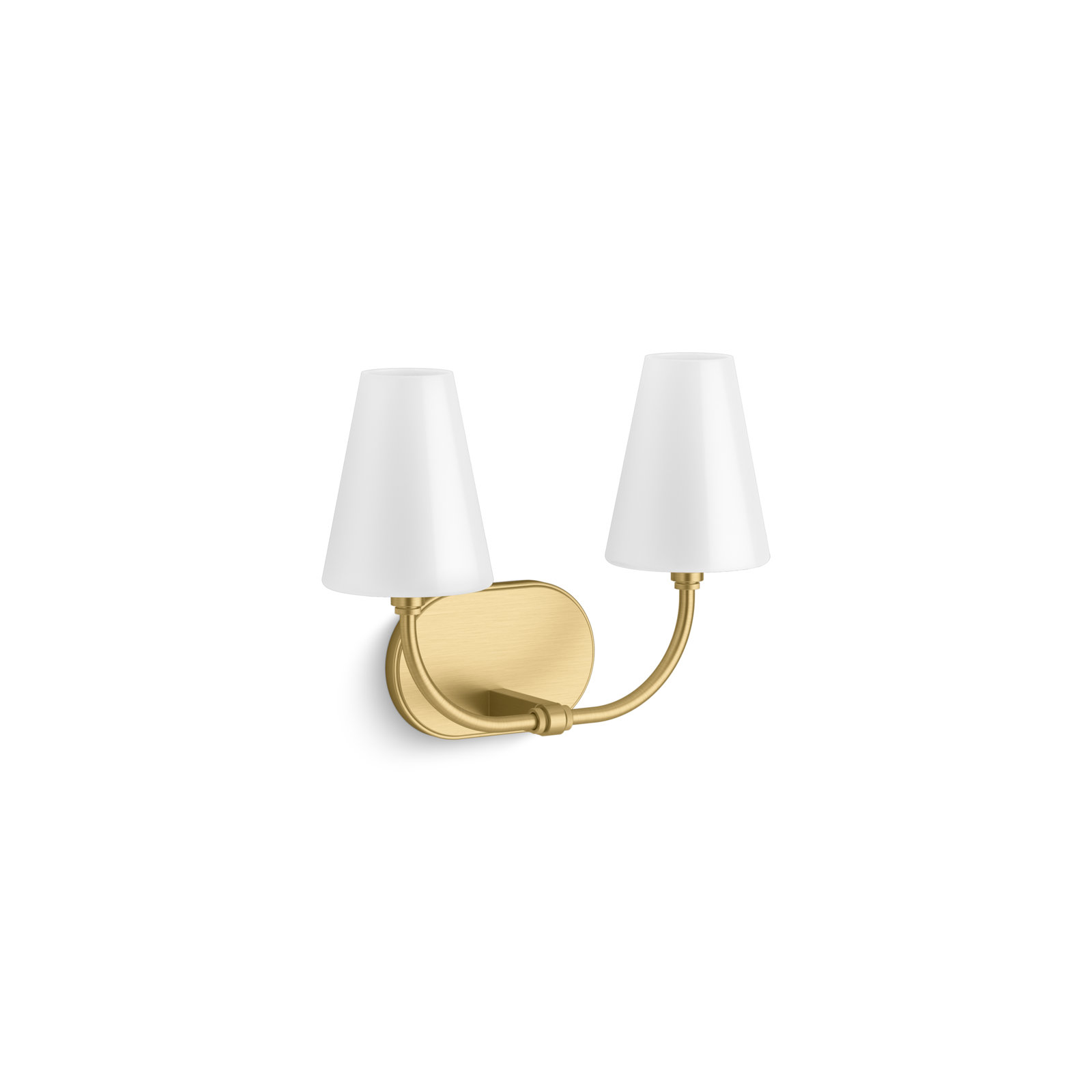Kohler Kernen 2-Light Armed Sconce, Brushed Moderne Brass