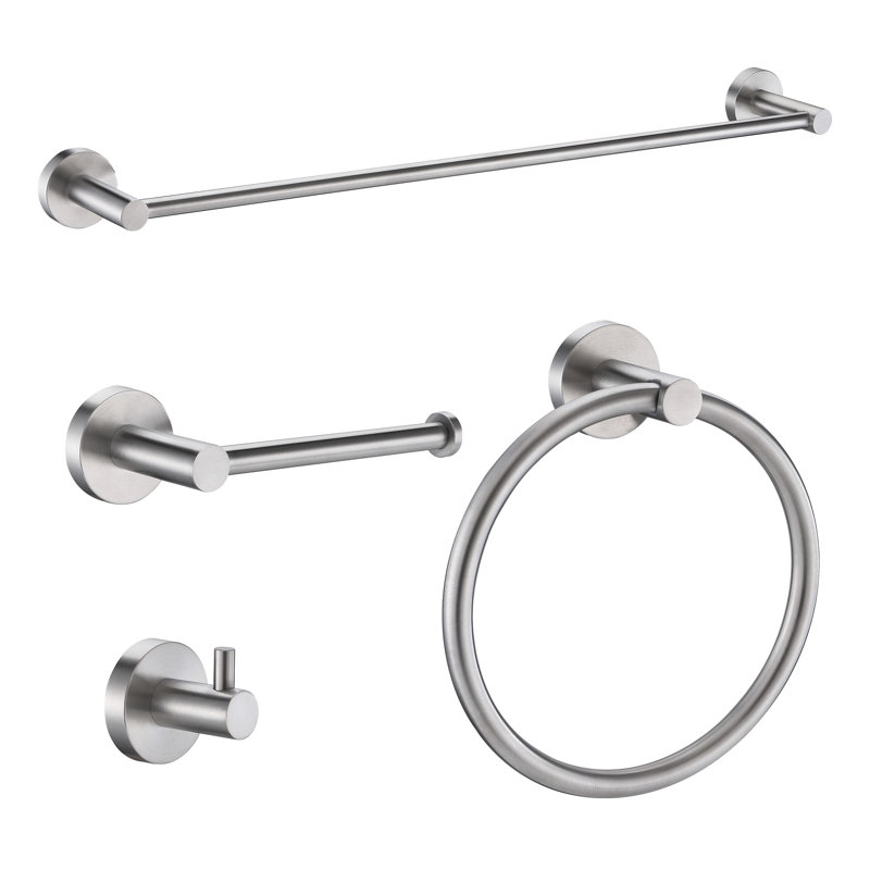 ANZZI 4-Piece Bathroom Accessories Set, Brushed Nickel