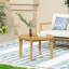 Round Slatted Wood Coffee Table