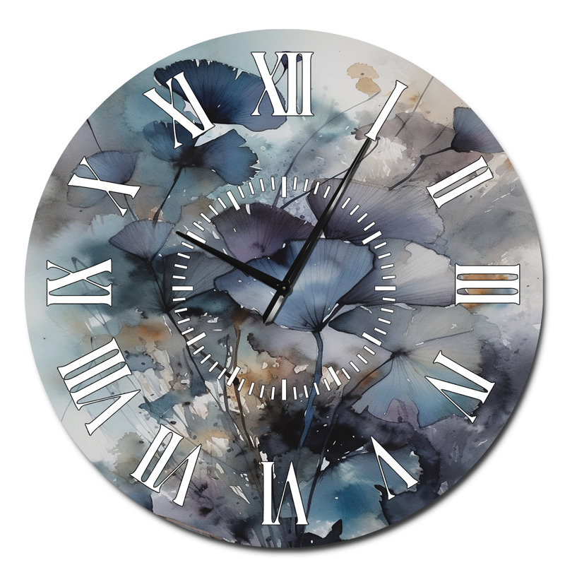 Traduction libre: Bouquet bleu et fleurs - Horloge murale, Surdimensionné