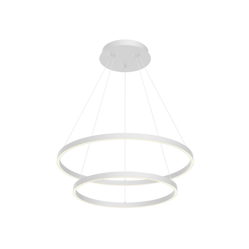 Cerchio 2 - Light LED Chandelier, White, 1.5" H x 31.5" W x 31.5" D