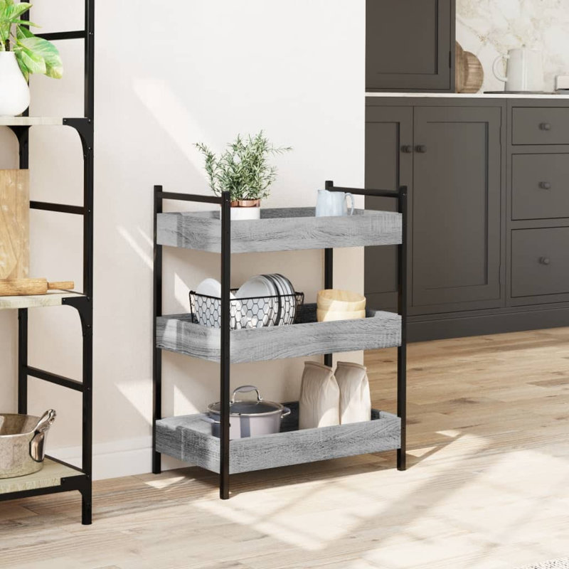 Watsonville Metal Bar Cart, Grey Sonoma