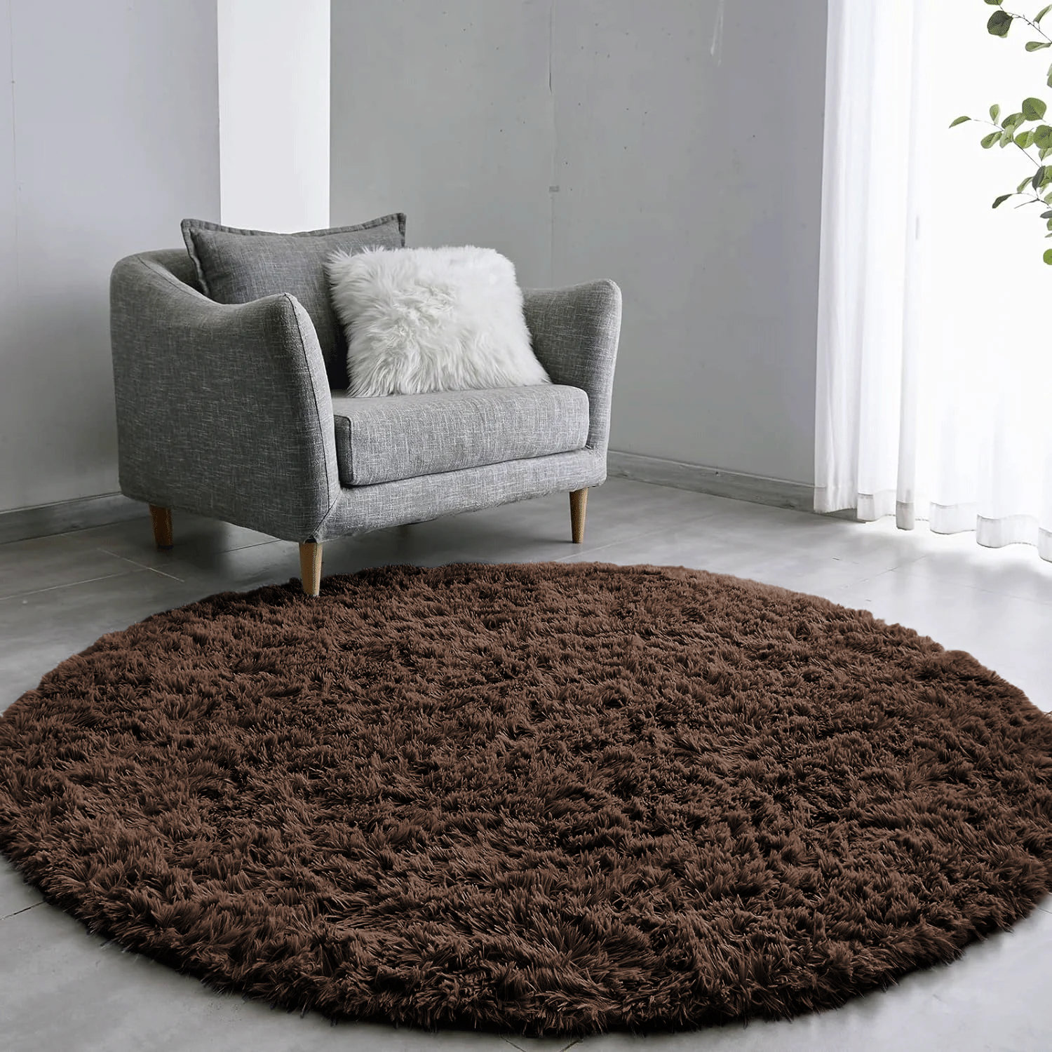 Fairmont Park Round Solid Colour Shag 120cm X 120cm Area Rug | Wayfair ...