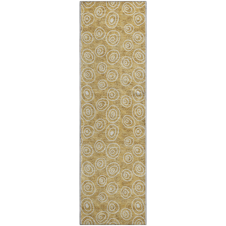Premium Machine Washable Prisco Gold Rug