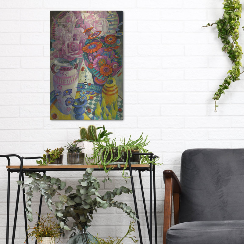 Art mural en métal «From The Garden» par David Galchutt, H 16 po x l 12 po