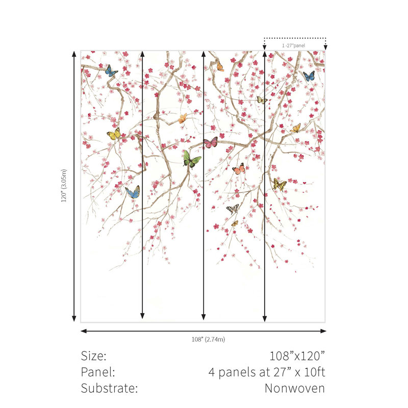 Verenise Floral Wall Mural, White