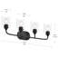 Meuble-lavabo noir mat 4 lumières avec abat-jour en verre transparent Ilia-127379910-130106833