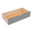 Lit simple superposé au dessus d'un lit double avec tablettes, escalier de rangement et 2 tiroirs, gris (OLD SKU: LT000228AAE-1)-1711294608