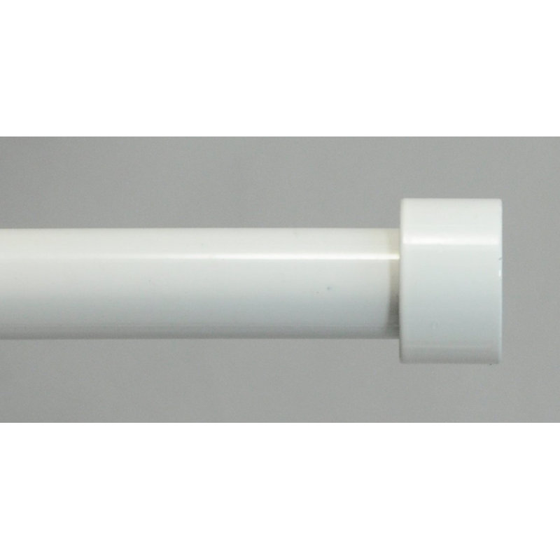 Tringle à rideaux simple ajustable Nlasa de 0,62 po, H 0,625 po x l 84 po x P 0,625 po, Blanc lustré