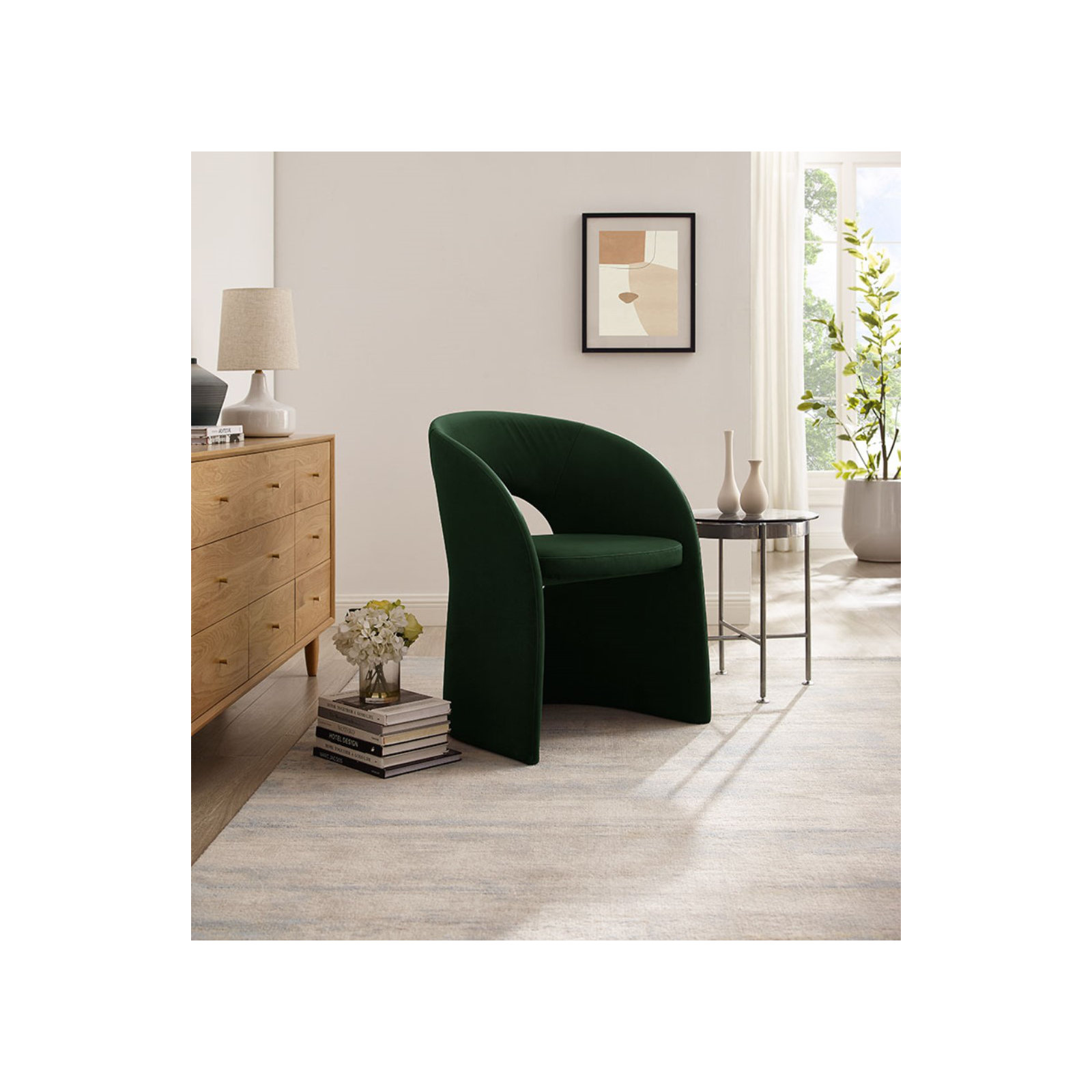 Hama Fully Upholstered Arm Chair, Green