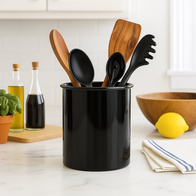 Ensemble de pots à ustensiles en plastique Reston Lloyd, Noir