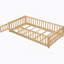 Lit plateforme simple avec clôture et porte, naturel-1095582109
