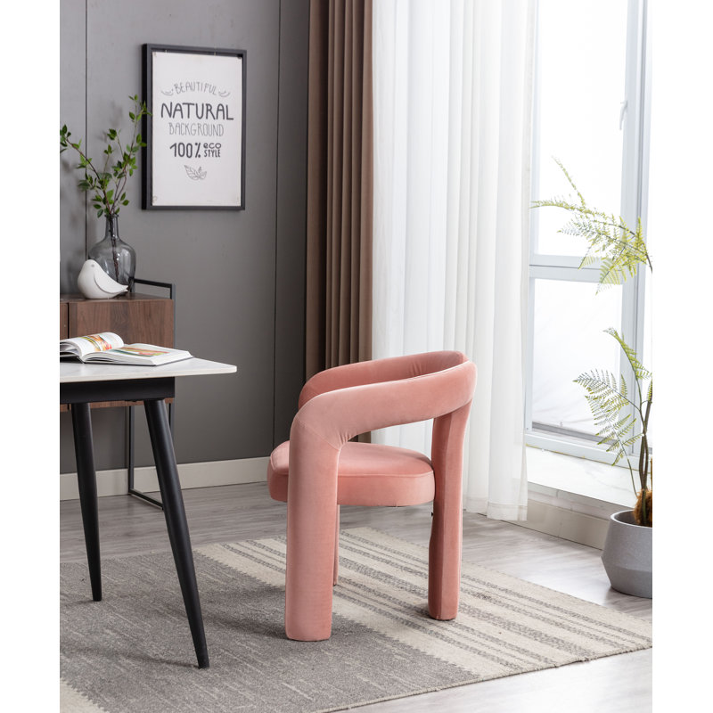 Ensemble confortable de chaises d'appoint rembourrées en velours pour divers espaces, Rose
