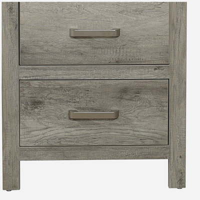 Table de chevet transitionnelle en simili bois plaqué