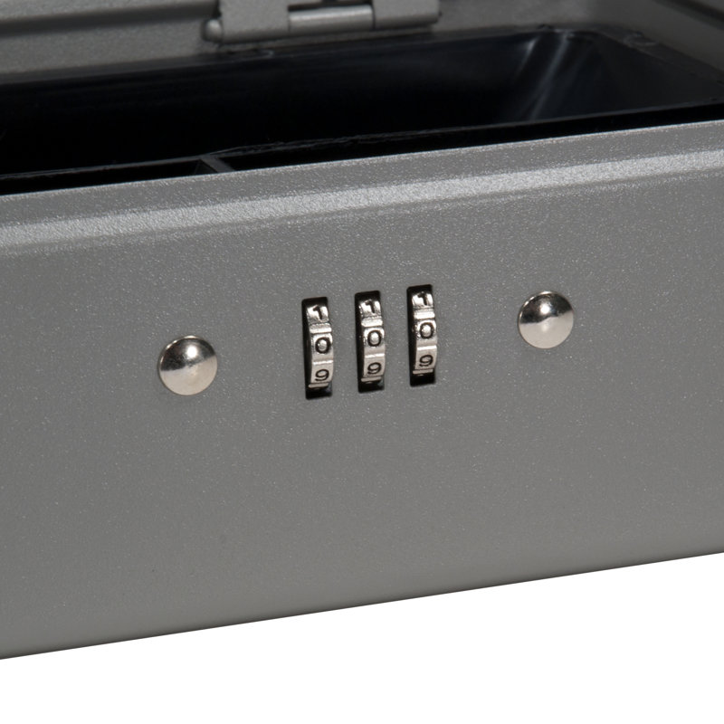 8" CASHBOX W COMBINATION LOCK GREY