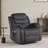 37" Wide Modern Chenille Soft Backrest Manual Recliner with Massage & Heating Function Black-1224443043