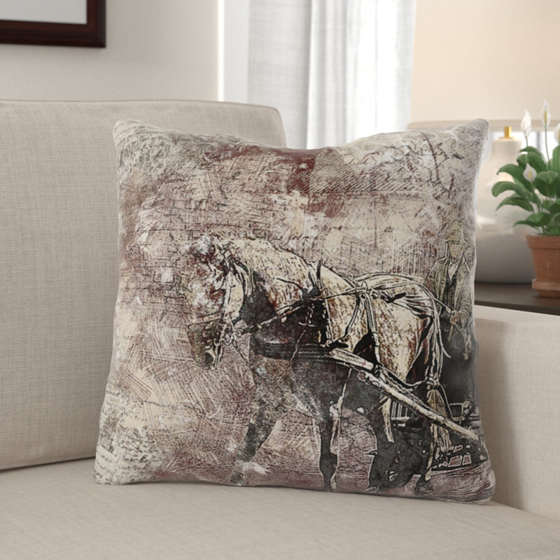 Coussin cheval Tatiana, Microsuède, Extérieur