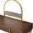 Rectangular Vanity Desk With Mirror, 2 Storage Drawers, Jewelry Tray, Metal Frame, Walnut & Gold Finish And Design Tray