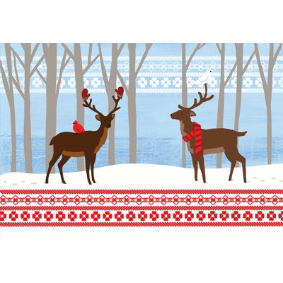Snowy Deer 2 - Wrapped Canvas Print
