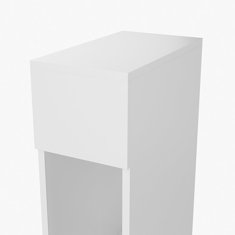 Bedside Table with a Drawer, White