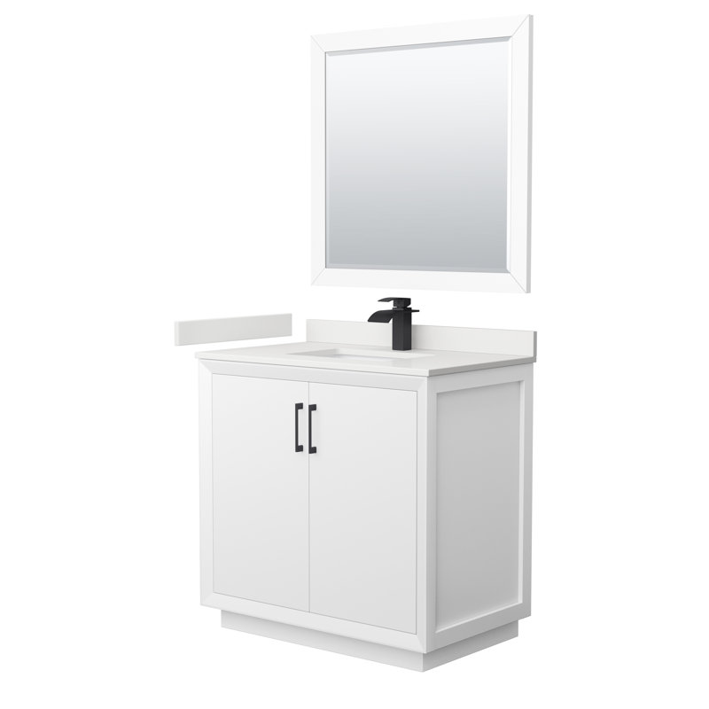 Strada 36'' W Single Vanity, WDX13353, White, Matte Black