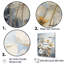 Minimalisme beige et renoncules bleus sur fond bleu I sur toile-348472969-348473014