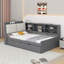 Lit plateforme simple avec lit gigogne, tablettes et tête de lit-1220011235