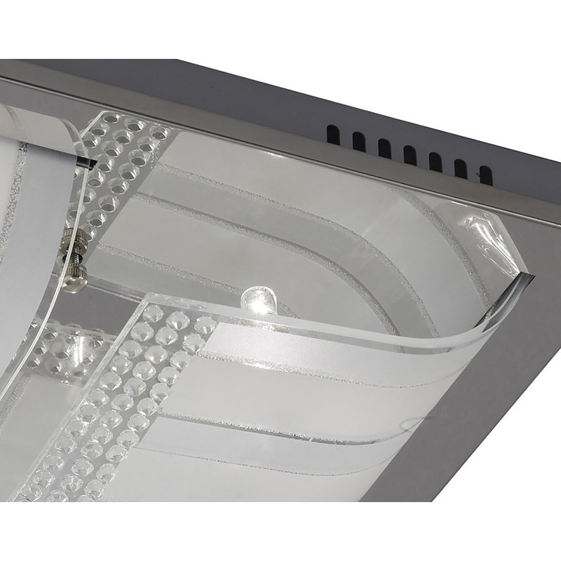 Crystal & Glass Flush Mount, 11cm H x 37cm W x 37cm D