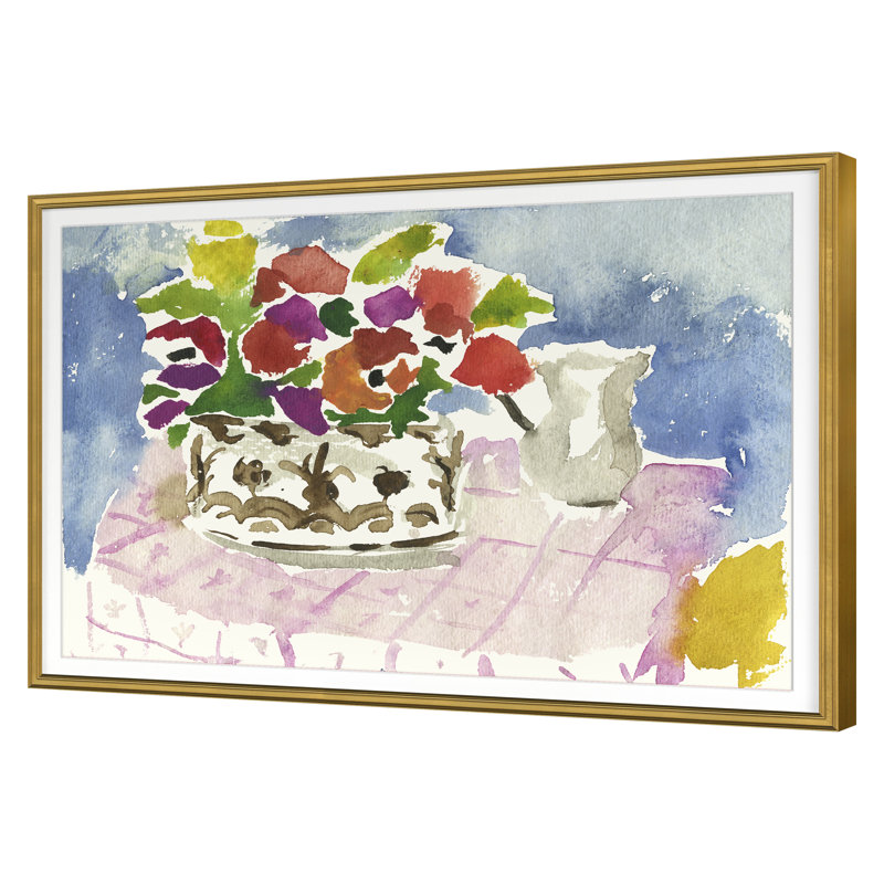 Sullivan Basket Print by Dana Gibson, Gold, 25" H x 36" W x 1" D