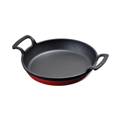 Cast Iron dia.7.75" h:1" Round Red Cast Iron Pan