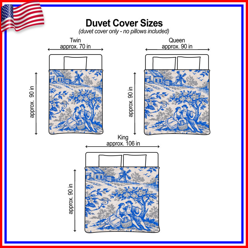 Housses de couette Blue Toile, Twin