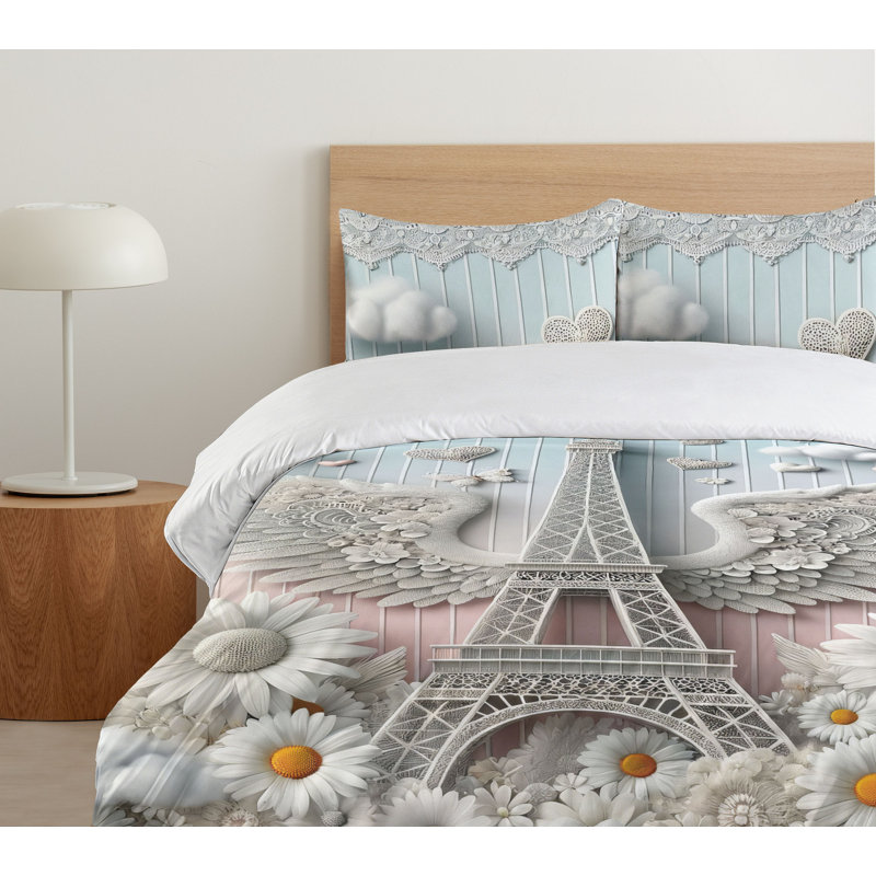 Floral Duvet Cover, Queen Duvet Cover + 2 Standard Shams