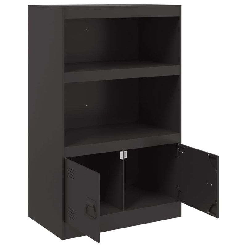 Alonah Steel Accent Cabinet, Black